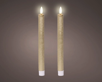 Led Dinner Candle Bo Indoor gold/warm white H24.50cm-1L - image 1