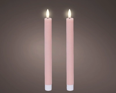 Led Dinner Candle Bo Indoor pink/warm white H24.50cm-1L - image 1