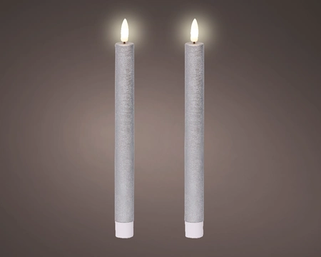 Led Dinner Candle Bo Indoor silver/warm white H24.50cm-1L - image 1
