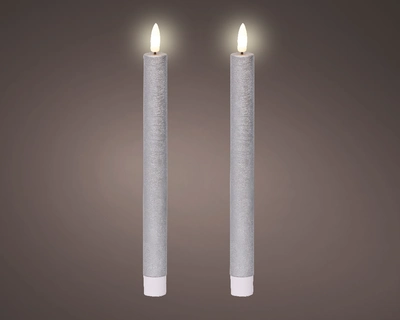 Led Dinner Candle Bo Indoor silver/warm white H24.50cm-1L - image 1