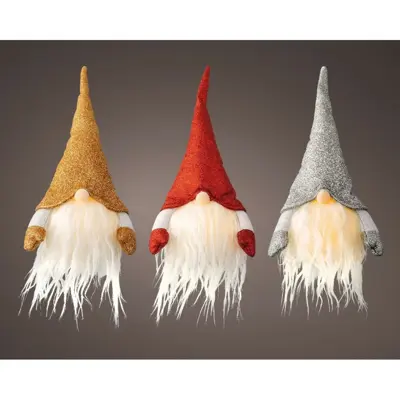 Led Gnome Polyester Steady Bo Indoor 3Ass 1L Warm White