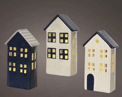 Led House Dolomite House Steady Bo Indoor 3 Asst. L.13.2Cm X W.6.5Cm X H.24Cm - image 1