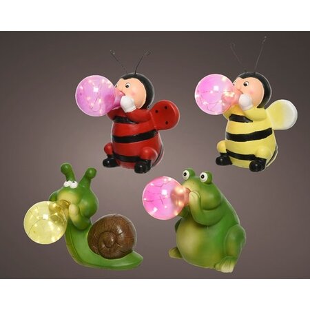 Led Lights Poly Snail-Frog-Ladybug Bo Indoor  Asst