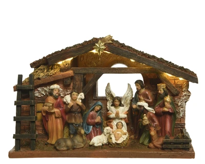 LED Nativity House BO Indoor Multi/WW L.24.3cm x  H.15cm - image 2