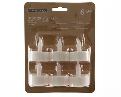 Led Plastic Tealights Bo White/Colour(S) Dia3.8X4.6Cm-6L