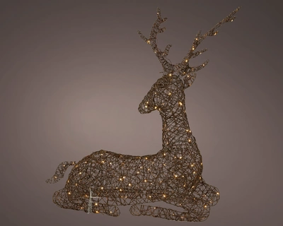 LED Reindeer Wicker Steady Brown/Warm White L82-W102-H110cm-180L