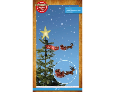 LED Treetopper With Santa On Sleigh Steady Indoor Warm White H54cm-5L - image 2