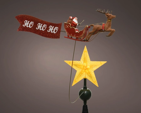 LED Treetopper With Santa On Sleigh Steady Indoor Warm White H54cm-5L - image 1