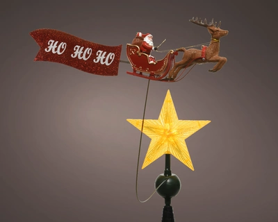 LED Treetopper With Santa On Sleigh Steady Indoor Warm White H54cm-5L - image 2
