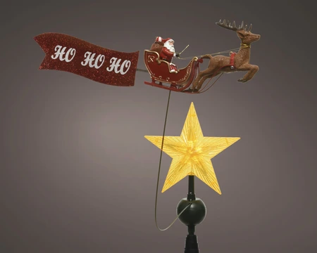 LED Treetopper With Santa On Sleigh Steady Indoor Warm White H54cm-5L - image 2