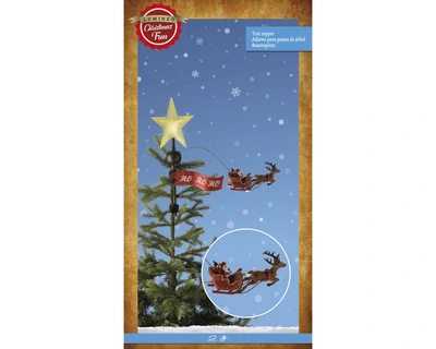 LED Treetopper With Santa On Sleigh Steady Indoor Warm White H54cm-5L - image 1