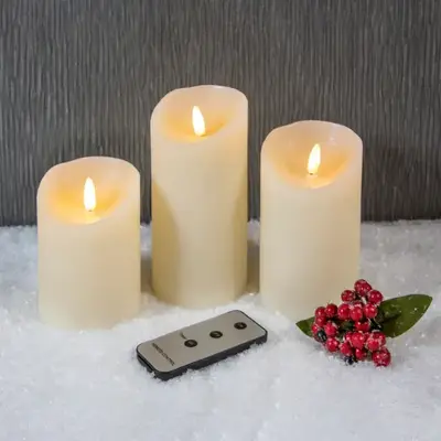 Led Waving Candle Wax Bo Indoor Remote Control  Cream/Warm White