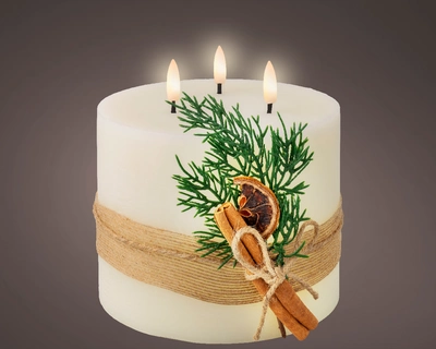 Led Wick Candle Bo Indoor cream/warm white dia15-H15cm-3L - image 2