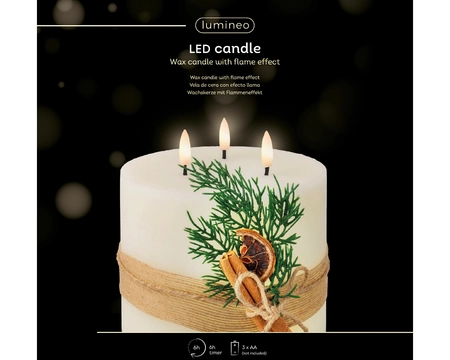 Led Wick Candle Bo Indoor cream/warm white dia15-H15cm-3L - image 2