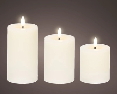 Led Wick Candle Bo Indoor cream/warm white H15cm-1L - image 2