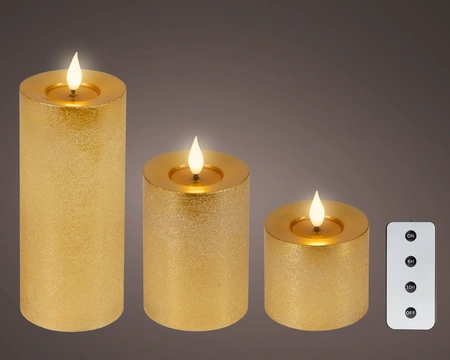 LED Wick Candle BO Indoor Gold/WW H.20cm - image 1