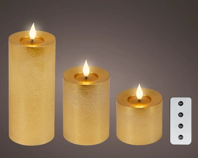 LED  Wick Candle BO Indoor Gold/WW H.20cm - image 1