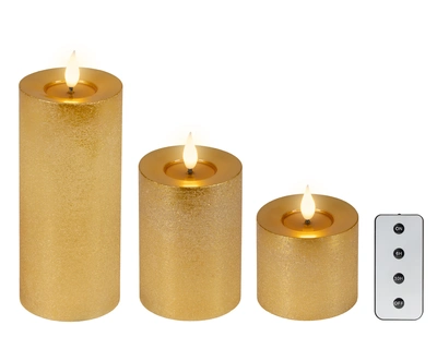 LED Wick Candle BO Indoor Gold/WW H.20cm - image 2