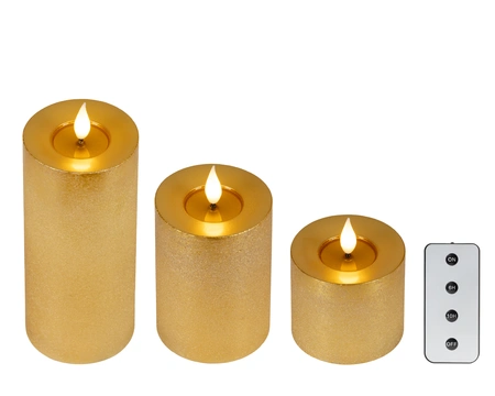 LED Wick Candle BO Indoor Gold/WW H.20cm - image 4