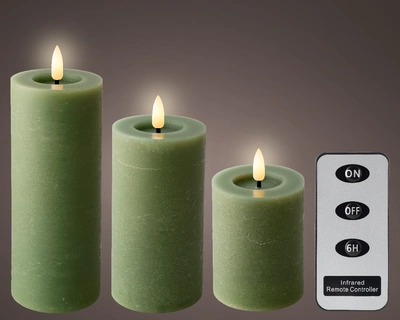 Led Wick Candle Bo Indoor green/warm white H19cm-1L