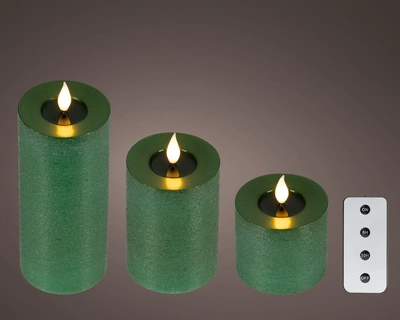 LED  Wick Candle BO Indoor Green/WW H.20cm - image 1