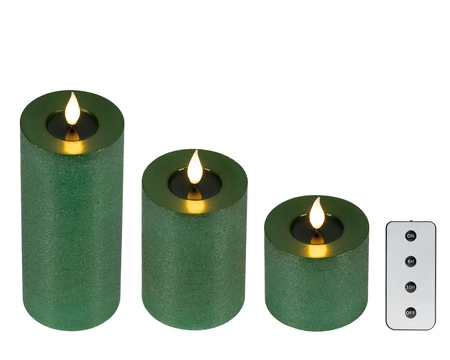 LED Wick Candle BO Indoor Green/WW H.20cm - image 4