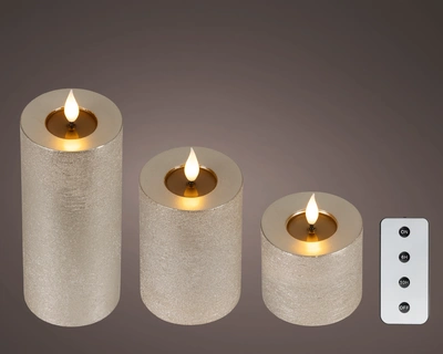 LED  Wick Candle BO Indoor Light Grey/WW H.20cm - image 1