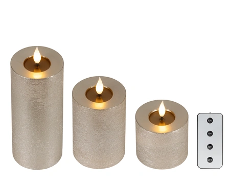 LED Wick Candle BO Indoor Light Grey/WW H.20cm - image 4