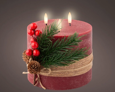 Led Wick Candle Bo Indoor oxblood/warm white dia15-H15cm-3L - image 2