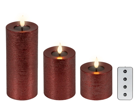 LED Wick Candle BO Indoor Oxblood/WW H.20cm - image 2