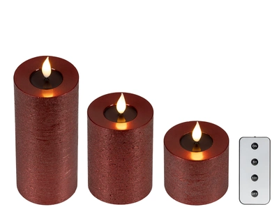 LED Wick Candle BO Indoor Oxblood/WW H.20cm - image 4