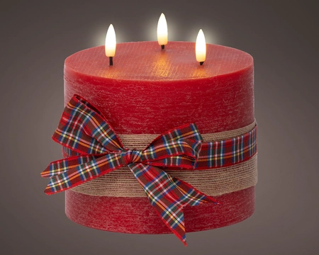 Led Wick Candle Bo Indoor red/warm white dia15-H15cm-3L - image 1
