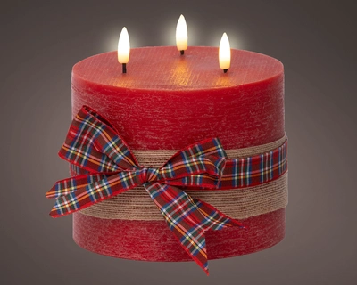 Led Wick Candle Bo Indoor red/warm white dia15-H15cm-3L - image 2