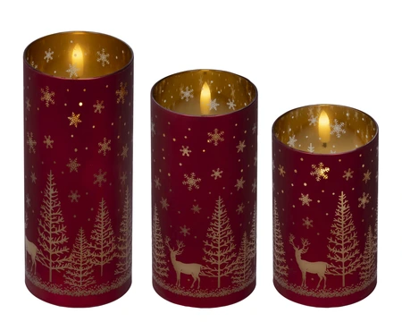 LED Wick Candle BO Indoor Red/WW H.17.5cm - image 2