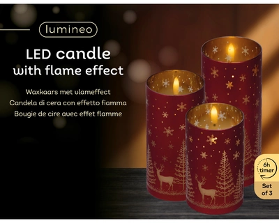 LED Wick Candle BO Indoor Red/WW H.17.5cm - image 3