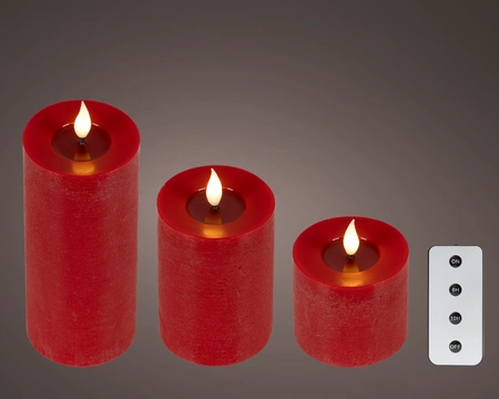 LED Wick Candle BO Indoor Red/WW H.20cm - image 1