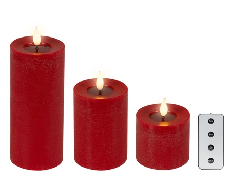 LED Wick Candle BO Indoor Red/WW H.20cm - image 2