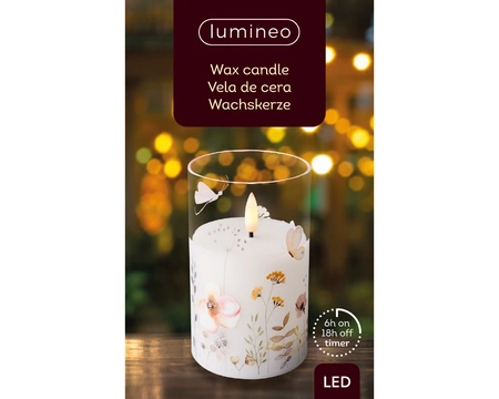 LED wick candle glass steady BO indoor H.12.5cmD.7.5cm - image 3
