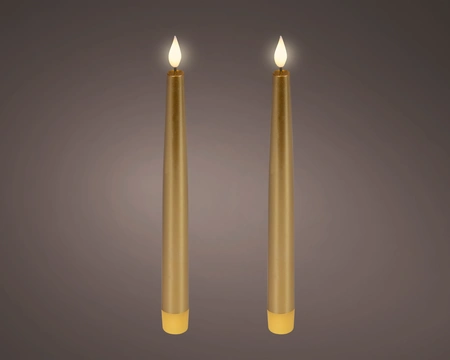 LED Wick Dinner Candle BO Indoor Gold/WW H.24.5cm - image 1