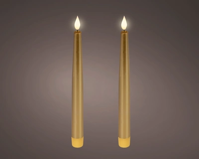 LED  Wick Dinner Candle BO Indoor Gold/WW H.24.5cm - image 1