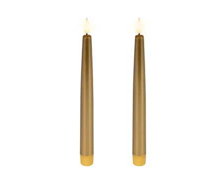 LED Wick Dinner Candle BO Indoor Gold/WW H.24.5cm - image 2