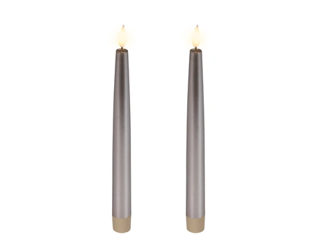 LED Wick Dinner Candle BO Indoor Light Grey/WW H.24.5cm - image 2