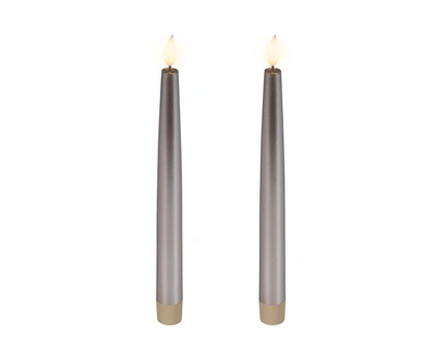 LED Wick Dinner Candle BO Indoor Light Grey/WW H.24.5cm - image 2