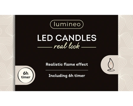 LED Wick Dinner Candle BO Indoor Light Grey/WW H.24.5cm - image 3