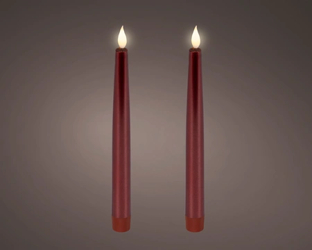 LED  Wick Dinner Candle BO Indoor Oxblood/WW H.24.5cm - image 1