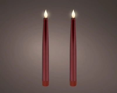 LED  Wick Dinner Candle BO Indoor Oxblood/WW H.24.5cm - image 1