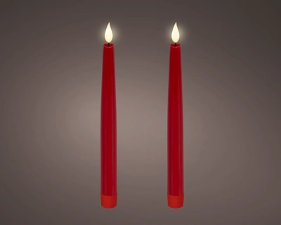 LED  Wick Dinner Candle BO Indoor Red/WW H.24.5cm - image 1