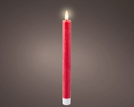 LED Wick Dinner Candle Wax FSteady BO Indoor Christmas Red/Warm White H24.50cm - image 1