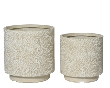 Leo Planter Antique Beige dia32-H33.50cm