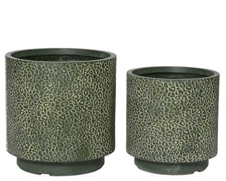 Leo Planter  Green Antique dia32-H33.50cm